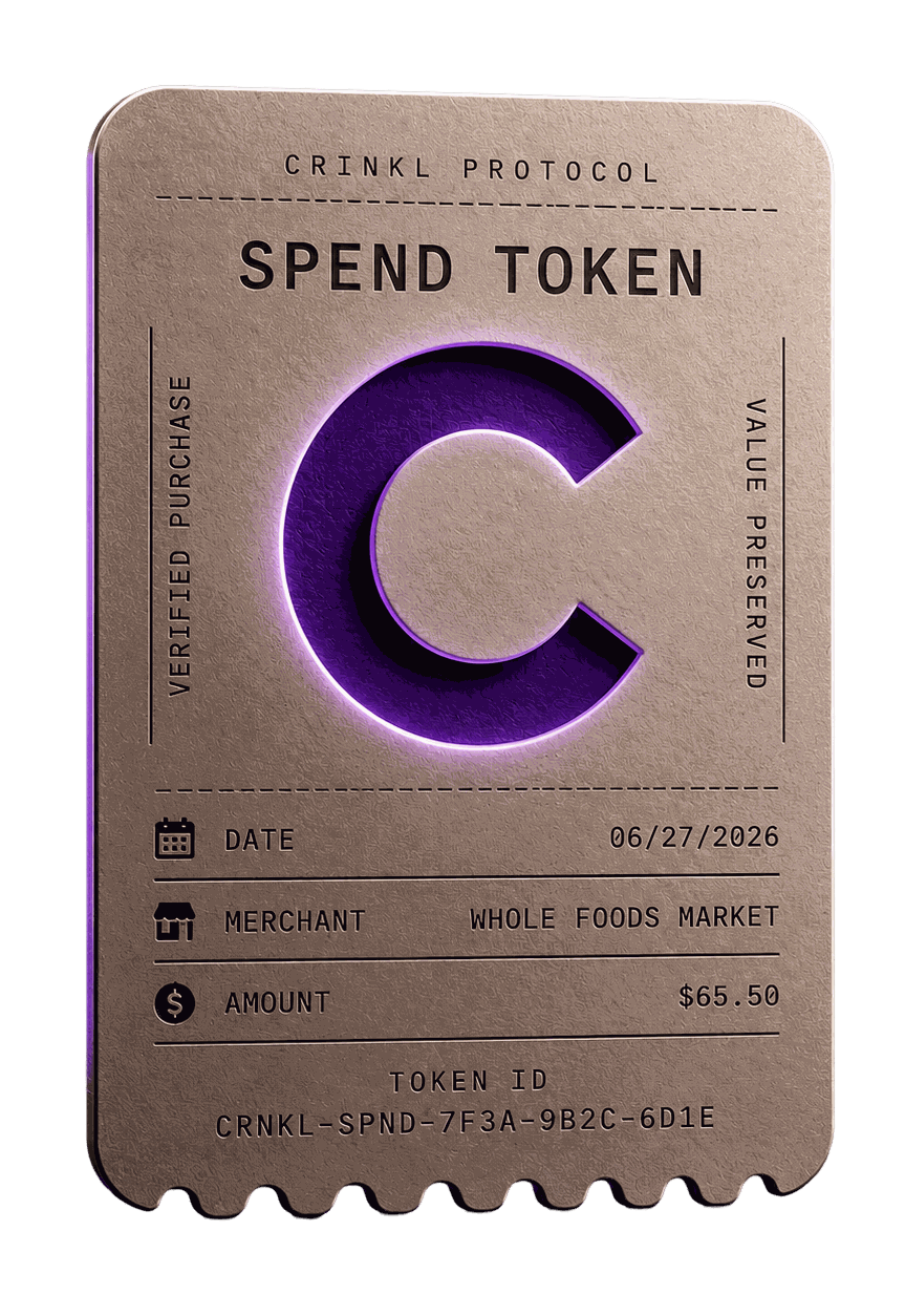 Crinkl spend token